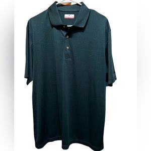 Grand Slam Polo Shirt Men's Size Large Solid Green Golf Shirt Short Sleeve